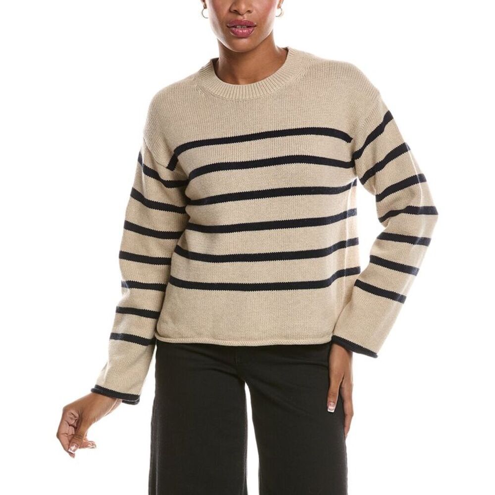 Velvet By Graham & Spencer Womens Lucia Cashmere-Blend Sweater, Brown